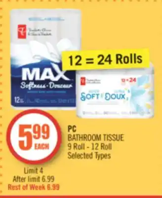 Shoppers Drug Mart Pc bathroom tissue offer