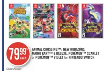 Shoppers Drug Mart Animal crossing : new horizons, mario kart 8 deluxe, pokémon scarlet or pokémon violet for nintendo switch offer