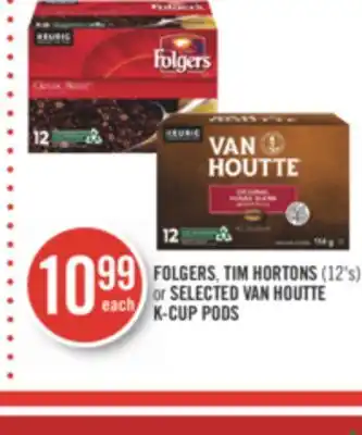 Shoppers Drug Mart Folgers, tim hortons (12's) or selected van houtte k-cup pods offer