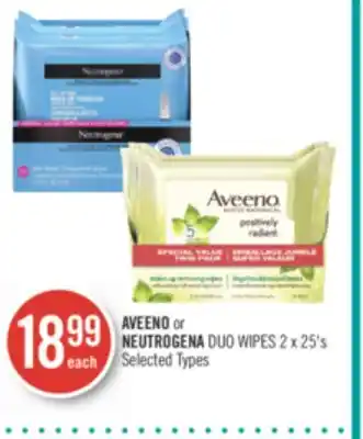 Shoppers Drug Mart Aveeno or neutrogena duo wipes offer