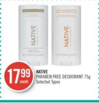 Shoppers Drug Mart Native paraben free deodorant offer