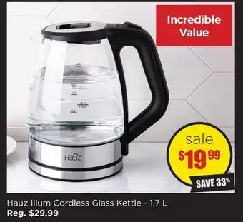 Kitchen Stuff Plus Hauz illum cordless glass kettle 1.7 l offer