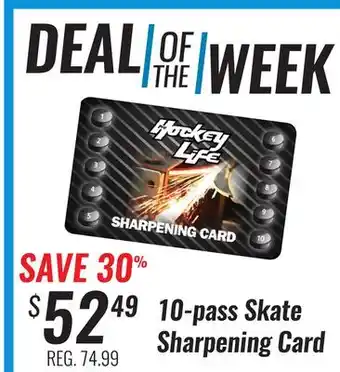 Hockey Life 10-pass skate sharpening card offer