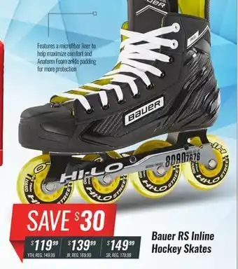Hockey Life Bauer rs inline hockey skates offer
