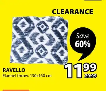 JYSK Ravello flannel throw offer