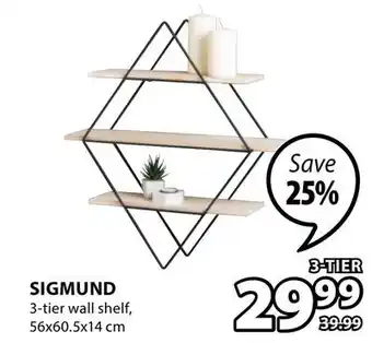 JYSK Sigmund 3-tier wall shelf offer