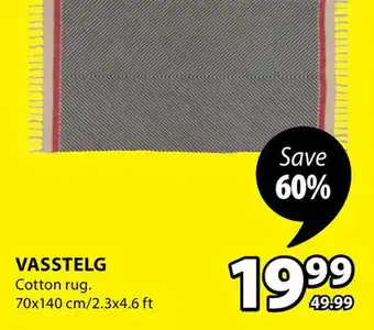 JYSK Vasstelg cotton rug offer