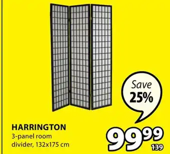 JYSK Harrington 3-panel room divider offer