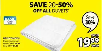 JYSK Breidtinden duvet, light warm offer