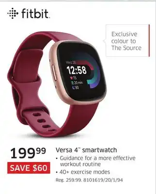 The Source Fitbit versa 4 smartwatch offer