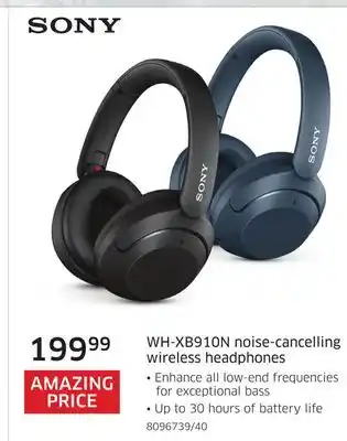 The Source Sony wh-xb910n noise-cancelling wireless headphones offer