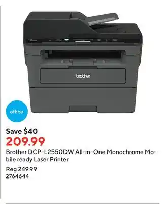 Staples Brother dcp-l2550dw all-in-one monochrome mobile ready laser printer offer