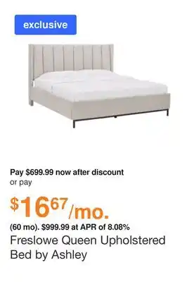Ashley Furniture Freslowe queen upholstered bed by ashley offer