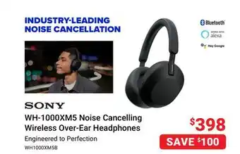 Visions Electronics Sony wh-1000xm5 noise cancelling wireless over-ear headphones offer