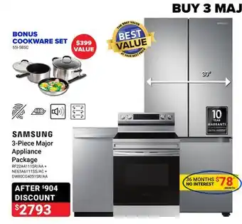 Visions Electronics Samsung 3-piece major appliance package offer