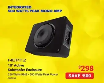 Visions Electronics Hertz 10 active subwoofer enclosure offer
