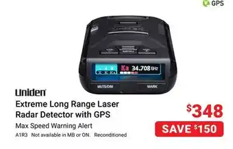 Visions Electronics Uniden extreme long range laser radar detector with gps offer