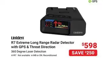 Visions Electronics Uniden r7 extreme long range radar detector with gps & threat direction offer