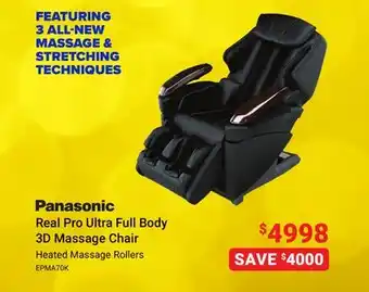 Visions Electronics Panasonic real pro ultra full body 3d massage chair offer