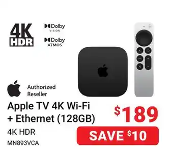 Visions Electronics Apple tv 4k wi-fi + ethernet (128gb) offer