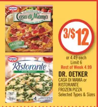Shoppers Drug Mart Dr.oetker casa di mama or ristorante frozen pizza offer
