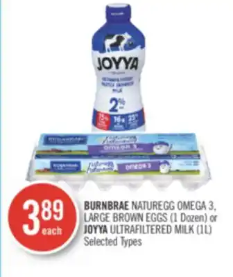 Shoppers Drug Mart Burnbrae naturegg omega 3, large brown eggs (1 dozen) or joyya ultrafiltered milk (1l) offer