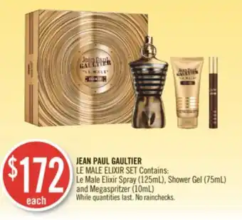 Shoppers Drug Mart Jean paul gaultier ean paul gaultier le male elixir set contains: le male elixir spray (125ml), shower gel (75ml) and (10ml) offer