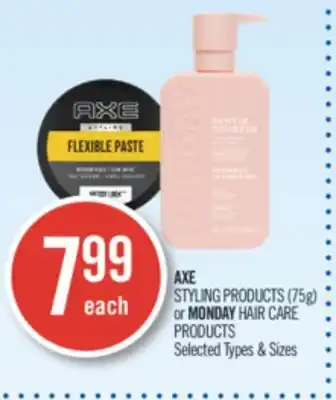 Shoppers Drug Mart Axe styling products (75g) or monday hair care products offer