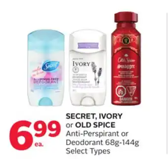 Rexall Secret, ivory or old spice anti-perspirant or deodorant offer