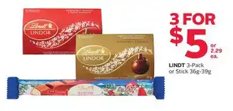 Rexall Lindt 3-pack or stick offer