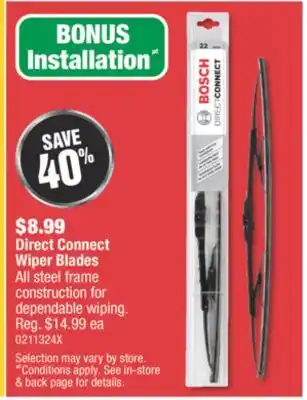 Bosch direct connect wiper blades
