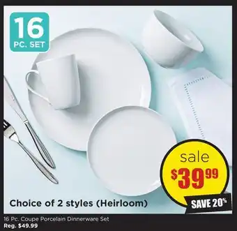 Kitchen Stuff Plus 16 pc. coupe porcelain dinnerware set offer