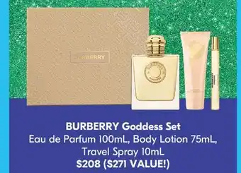 Pharmaprix Burberry goddess set body lotion 75ml, travel spray 10ml offer