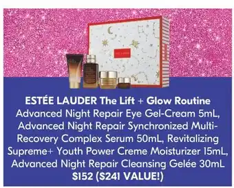 Pharmaprix Estée lauder the lift + glow routine offer