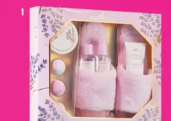 Pharmaprix Pure spa foot care slipper set - lavender vanilla 8- piece set offer