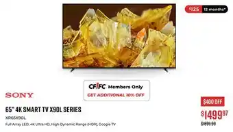 Canex 65 4k smart tv x90l series offer