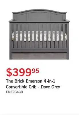 The Brick The brick emerson 4-in-1 convertible crib - dove grey offer