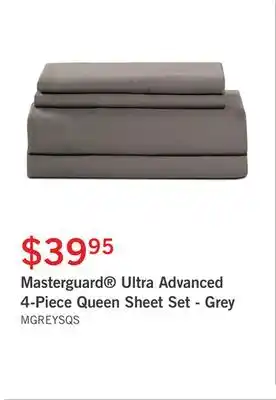 The Brick Masterguard ultra advanced 4-piece queen sheet set - grey offer