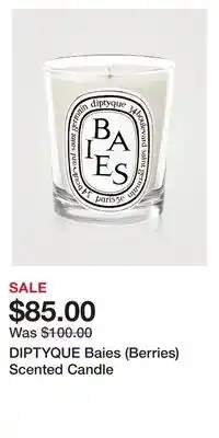 Holt Renfrew Diptyque baies (berries) scented candle offer