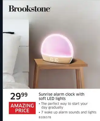 The Source Brookstone sunrise alarm clock with soft led lights offer