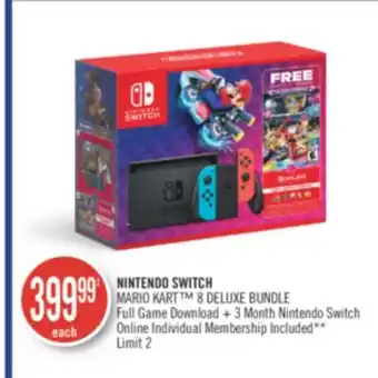 Shoppers Drug Mart Nintendo switch mario kart 8 deluxe bundle full game download + 3 month nintendo switch online individual membership included offer