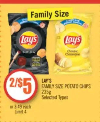 Shoppers Drug Mart Lay's family size potato chips offer