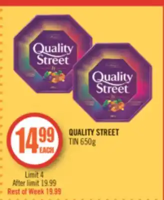 Shoppers Drug Mart Quality street tin offer