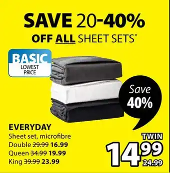 JYSK Everyday sheet set, microfibre offer