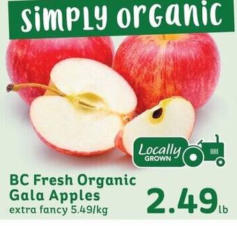 IGA BC Fresh Organic Gala Apples 5.49/kg offer