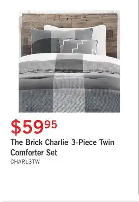 The Brick Charlie 3-piece twin comforter set offer