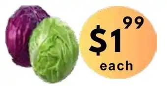 Food World Supermarket Green & red cabbage offer