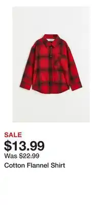 H&M Cotton flannel shirt offer