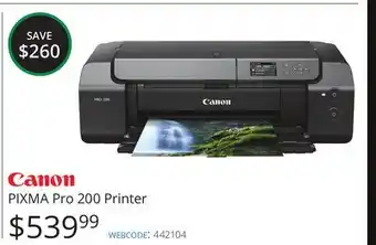 Vistek Canon pixma pro 200 printer offer