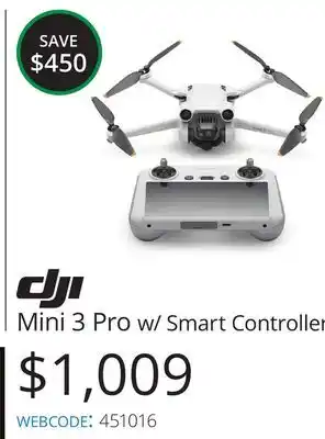 Vistek Dji mini 3 pro w/smart controller offer